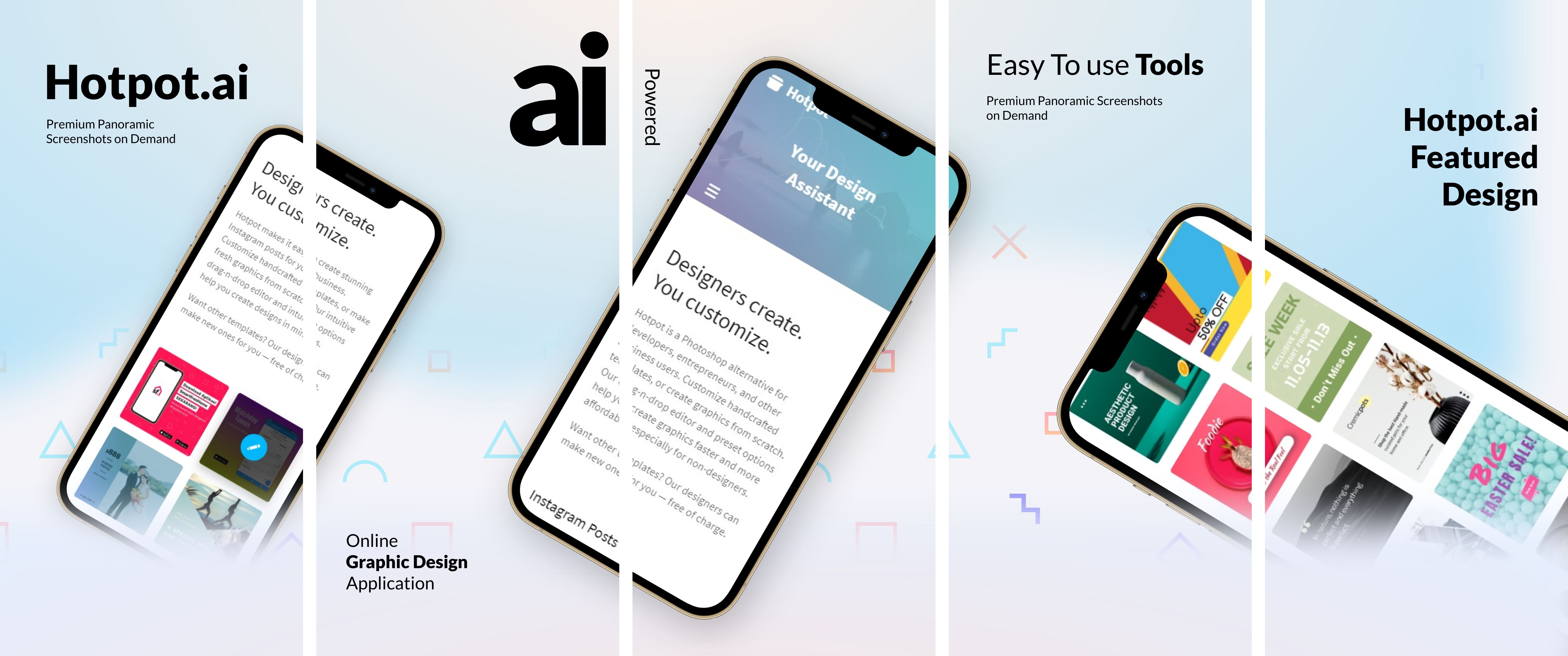 App Store Panorama Screenshot - iPhone 12 Pro Max 9 template. Quickly edit text, colors, images, and more for free.