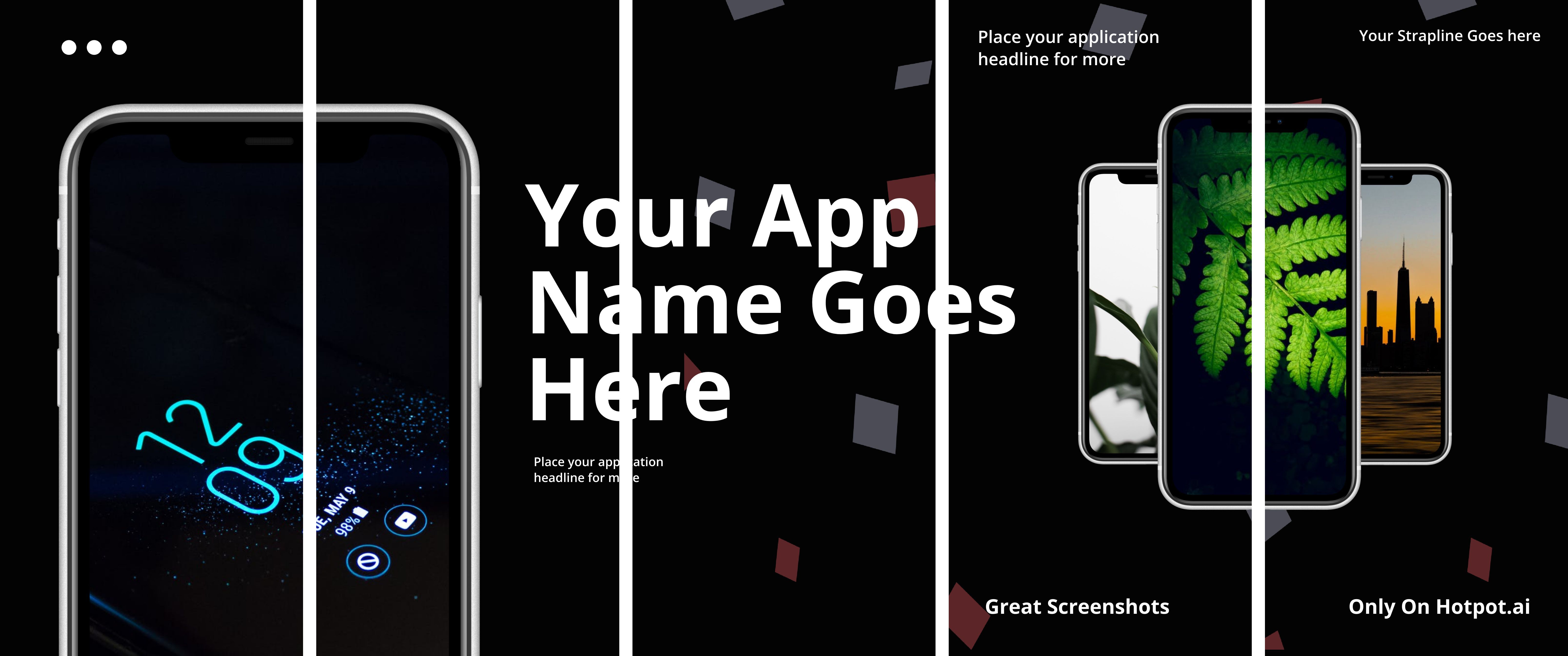 App Store Panorama Screenshot - iPhone XS Max 18 template. Quickly edit fonts, text, colors, and more for free.