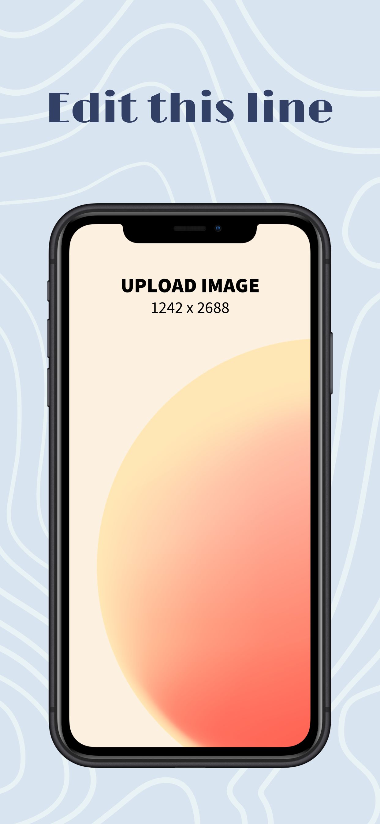 iPhone XS Max Screenshot 7 template. Quickly edit fonts, text, colors, and more for free.
