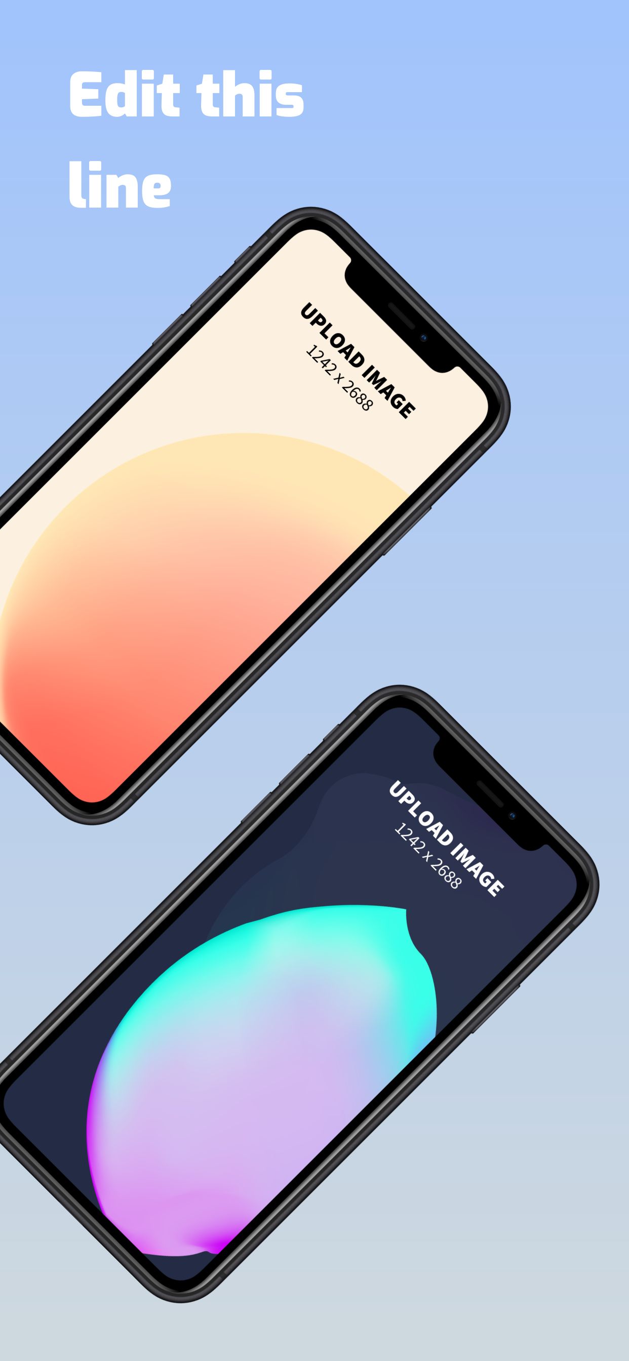 iPhone XS Max Screenshot 9 template. Quickly edit text, colors, images, and more for free.