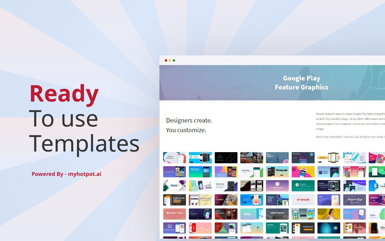 Chrome Store Screenshot 35 template. Quickly edit text, colors, images, and more for free.