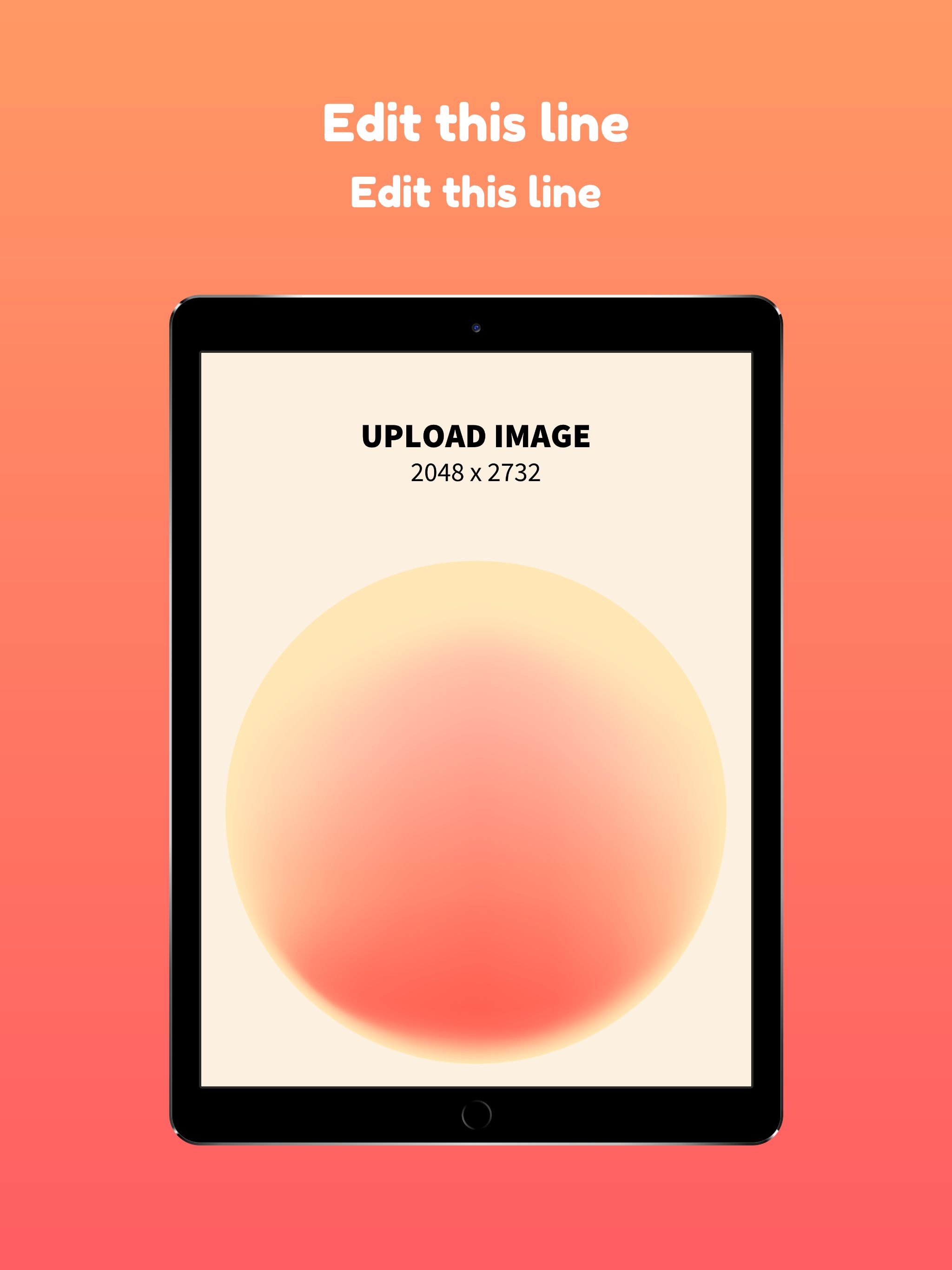 iPad Pro Screenshot 12 template. Quickly edit text, colors, images, and more for free.