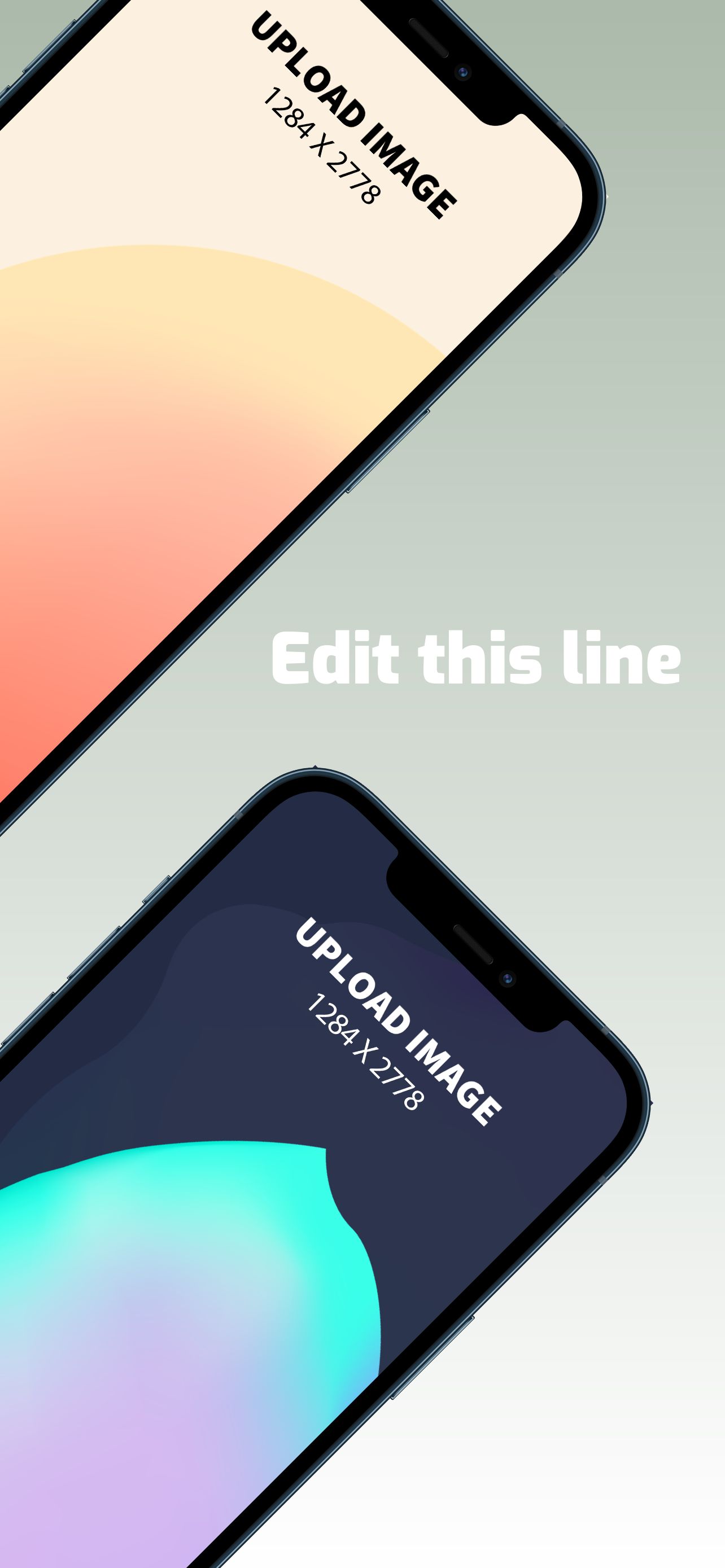 iPhone 12 Pro Max Screenshot 13 template. Quickly edit fonts, text, colors, and more for free.
