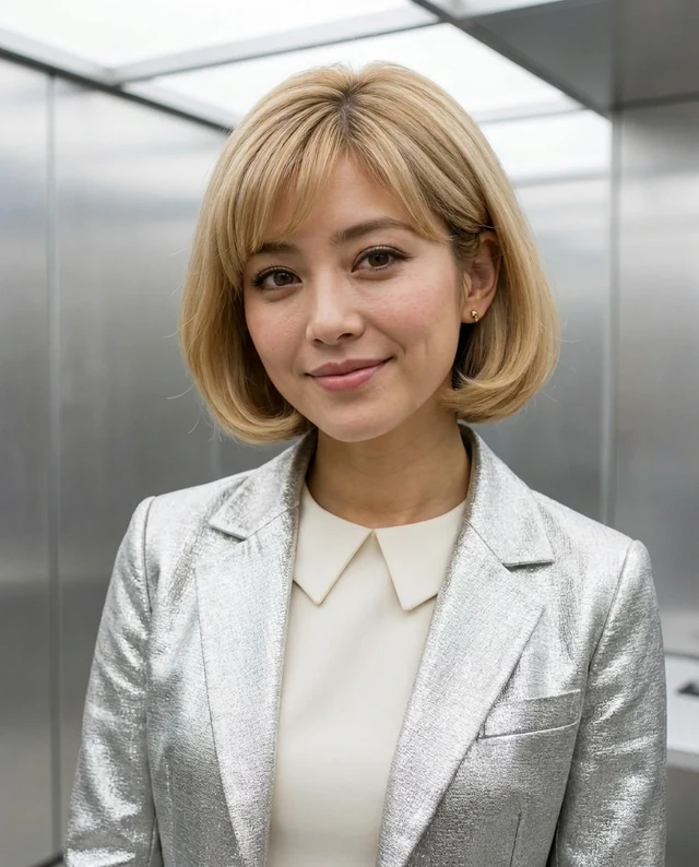 Silver Pavilion, women styling on an AI model