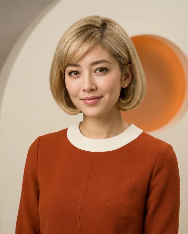 Orange Orbit, women styling on an AI model