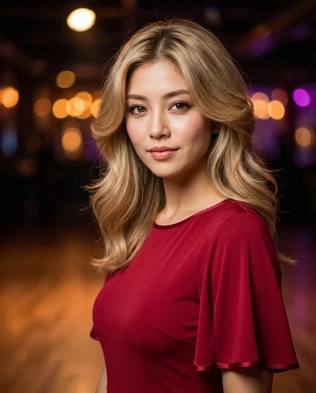 Dance Floor Glow, women styling on an AI model