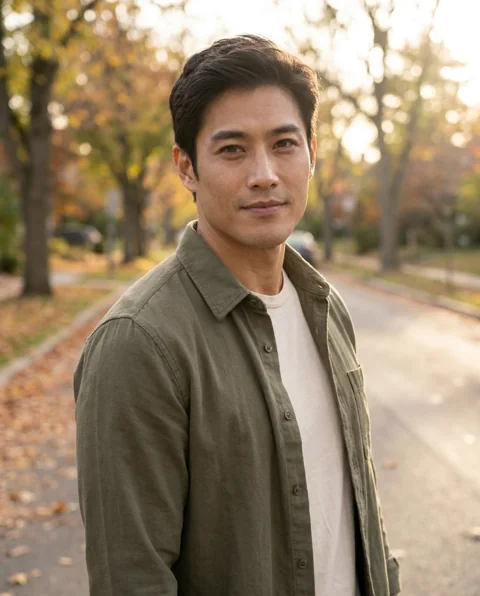 Autumn street, men styling