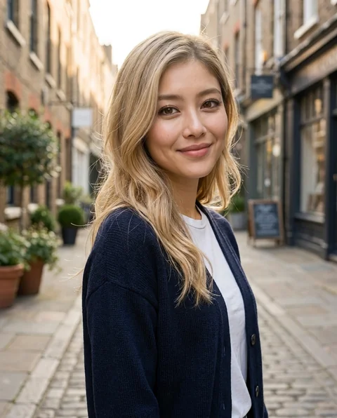 City stroll, women styling on an AI model