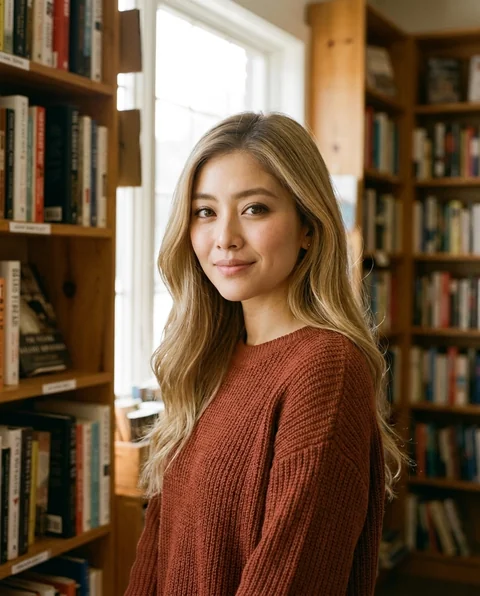 Bookshop, women styling