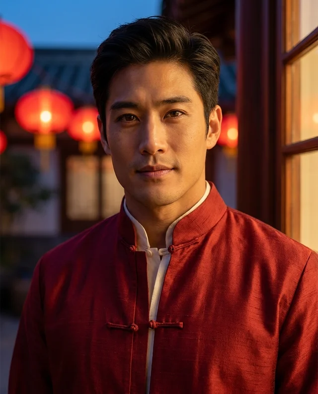 Chinese Lunar New Year example with men’s styling