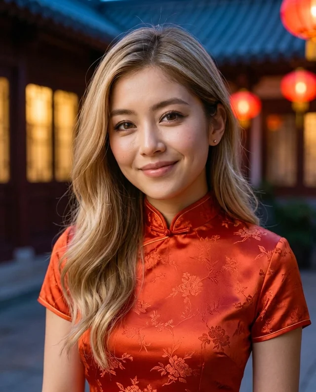 Chinese Lunar New Year example with women’s styling