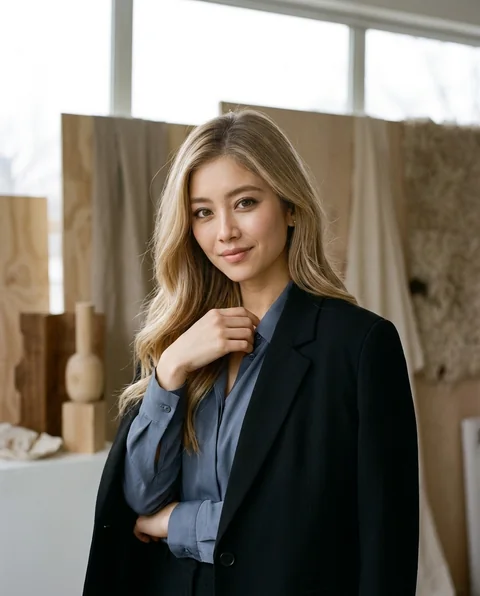 Creative studio, women styling on an AI model