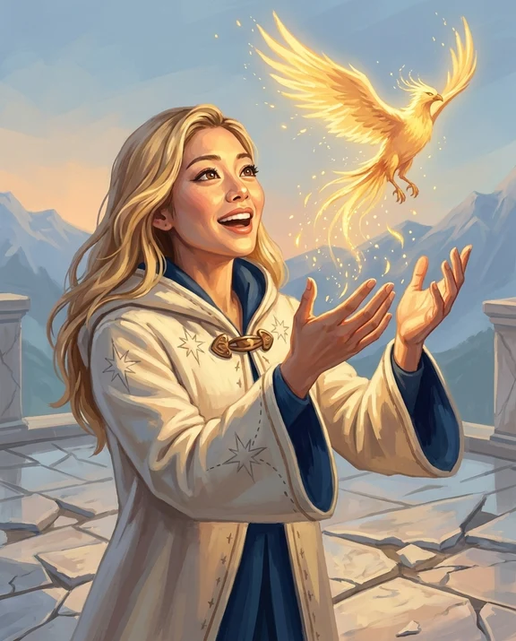 Phoenix Rising, women styling on an AI model