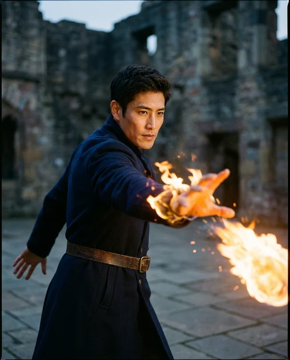 Fireball, men styling on an AI model