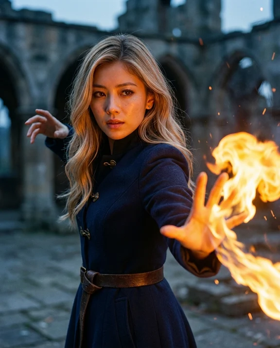 Fireball, women styling on an AI model