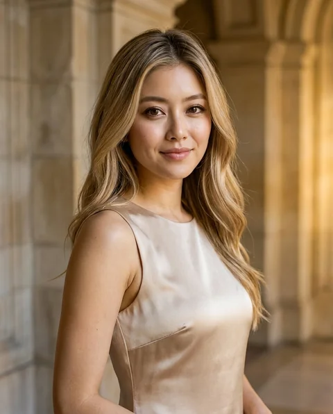 Champagne, women styling on an AI model