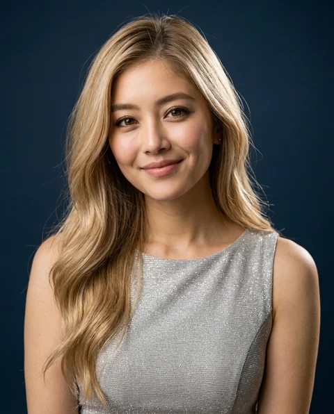 Silver shimmer, women styling on an AI model