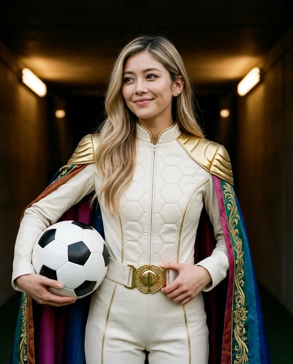 World Cup champion, women styling on an AI model