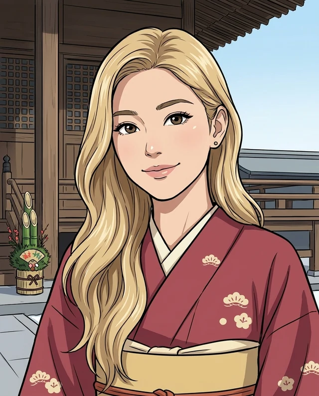 New Year Anime, women styling