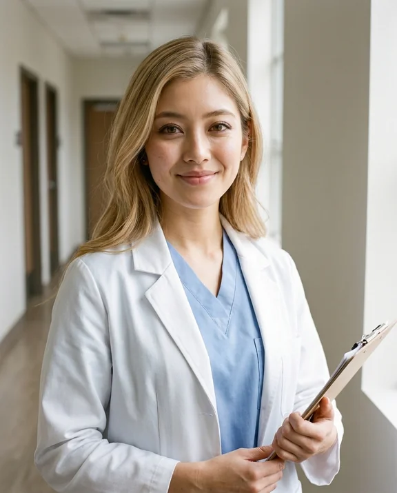 White coat, women styling