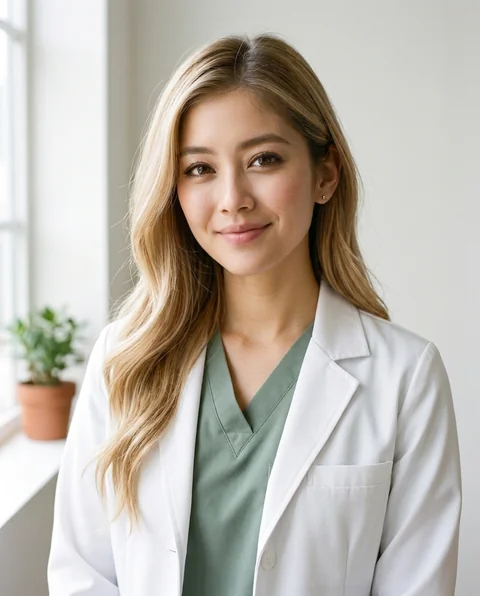 White and sage, women styling on an AI model