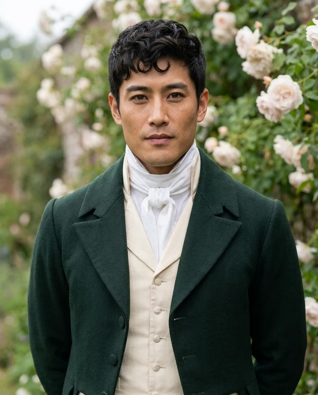 Regency Romance example with men’s styling