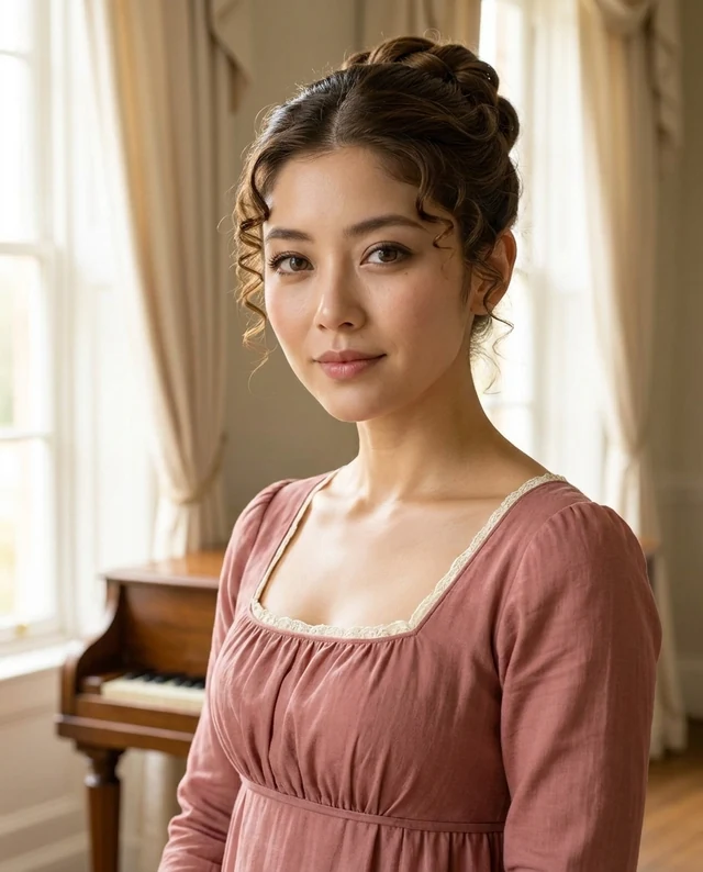 Pianoforte Room, women styling on an AI model