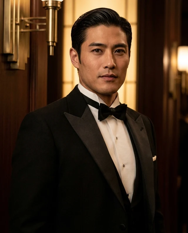 Roaring Twenties example with men’s styling