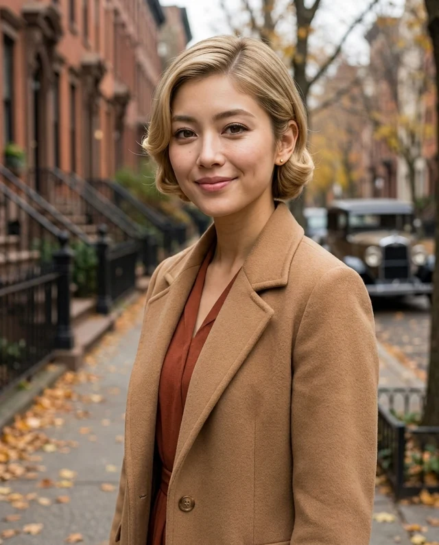Autumn Avenue, women styling on an AI model