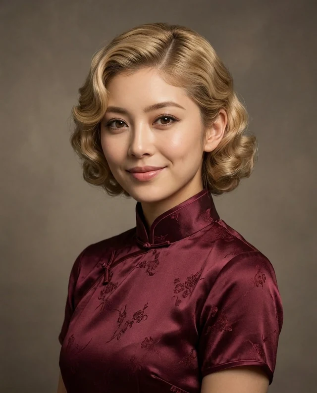 Portrait Studio, women styling on an AI model