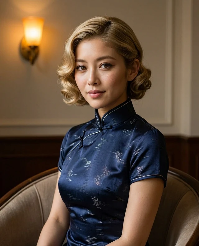 Evening Salon, women styling on an AI model