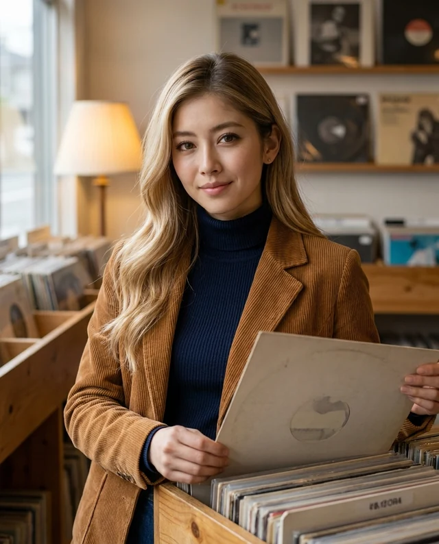 Record Shop Saturday, women styling on an AI model