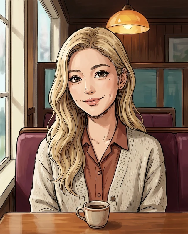 Kissaten Anime, women styling on an AI model