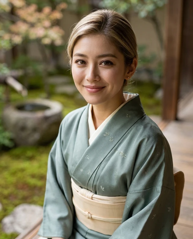 Garden Veranda, women styling on an AI model
