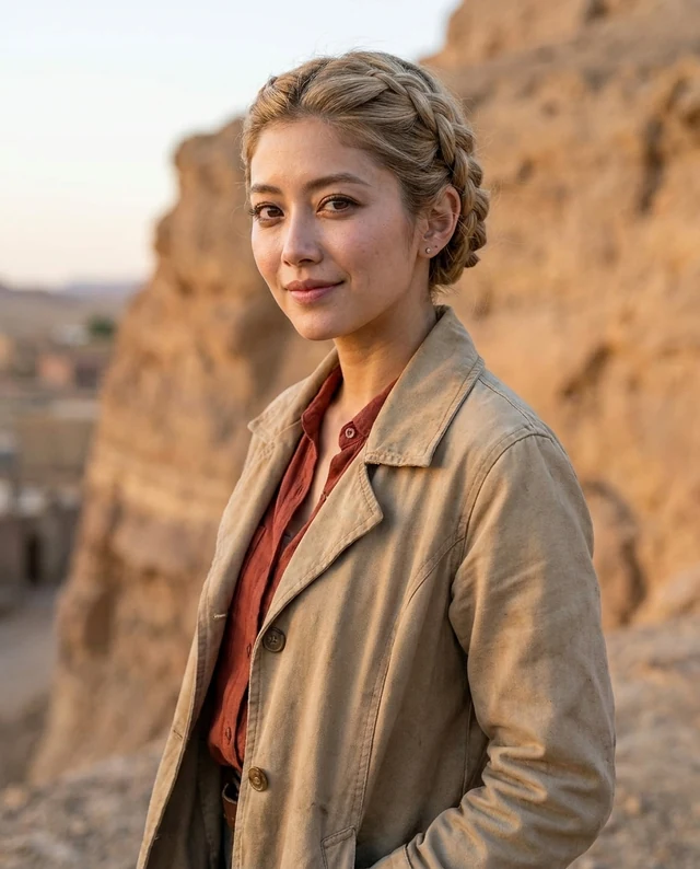 Desert Duster, women styling on an AI model