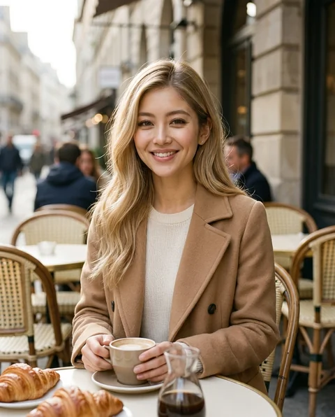 Paris cafe, women styling