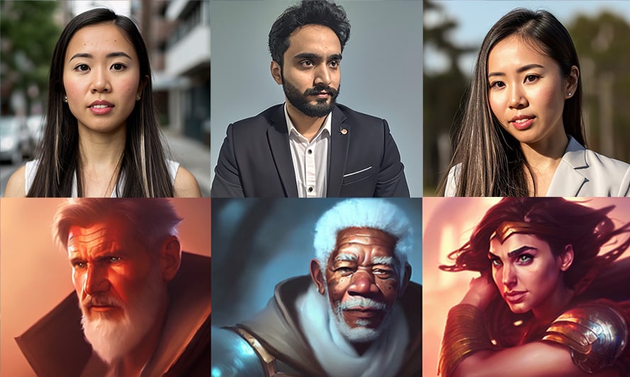 Professional headshots, AI selfies, corporate photos, AI avatars, and glamour shots combined into one preview image