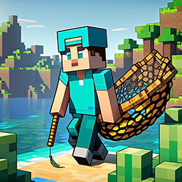 3D Minecraft 1 style example