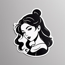 Icon Sticker Black White style example