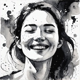 Watercolor Black White 1 style example