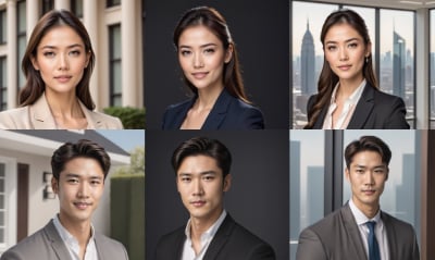 AI headshots for real estate professionals. Outfits and backgrounds tailored for the real estate industry.